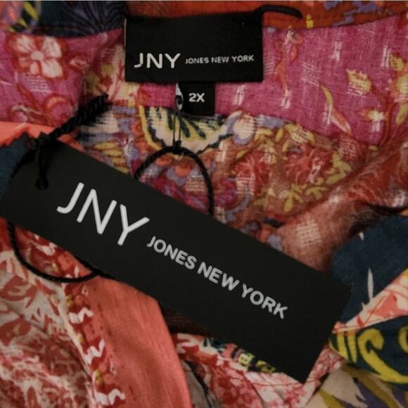 Jones new York floral Patchwork boho‎ paisley blouse plus size 2X new!!! - Picture 6 of 7